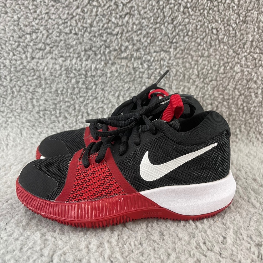 Nike Zoom Assersion‎ Kids 10.5C Black Red Basketball Mid Top Shoes 918384-009